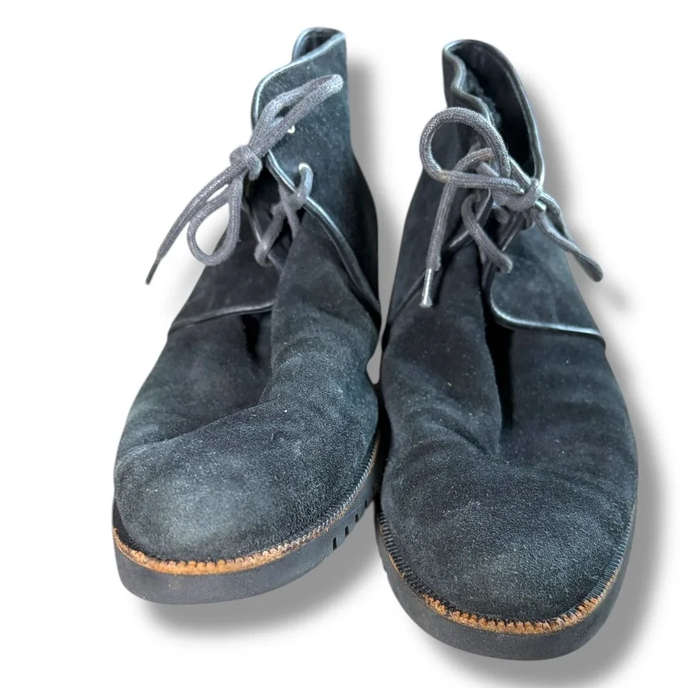 Salvatore Ferragamo Black Suede Fur Lined Chukka Boots Women‎ 8
